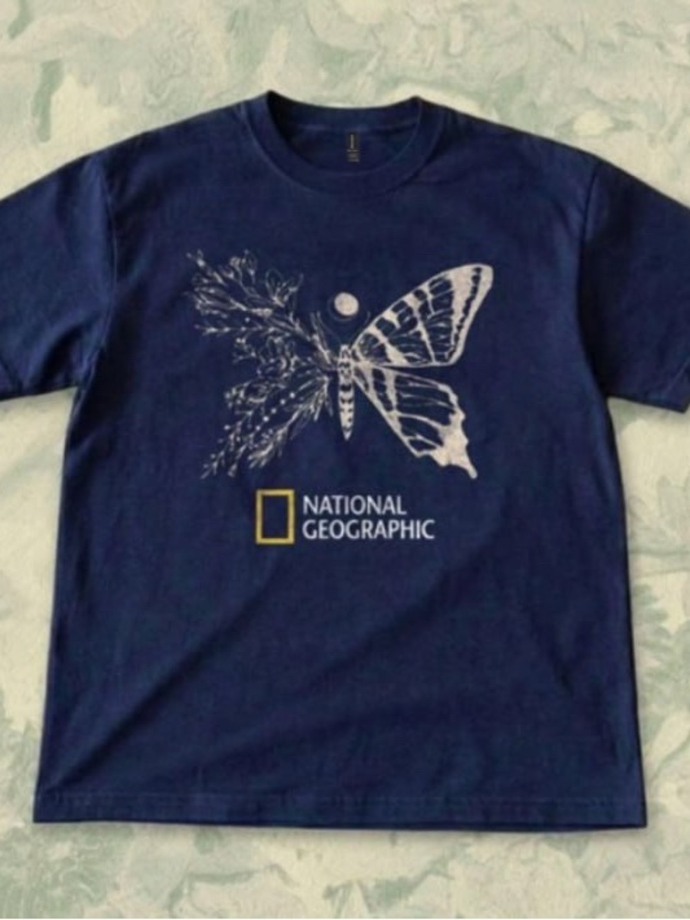 National Geographic Navy Blue Butterfly Graphic Tee